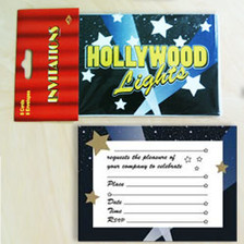 Invitation Awards Night Pack of 8 Hollywood Lights cards and evnelopes. - Pack of 8