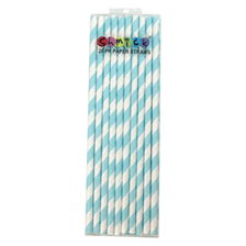 Paper Straws Pastel Blue Pack 20