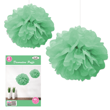 Decorative Puffs 40 cm Green Pack 2