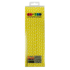 Paper Straws Yellow Dot Pack 20
