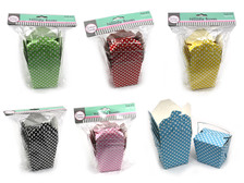 Paper Polka Dot Noodle Pail Box Black - Medium Pk5