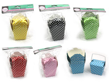 Paper Polka Dot Noodle Pail Box Blue - Small Pk5