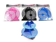 2 Tier Stripe Cake Stand Black