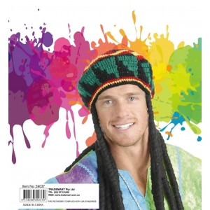 RASTA HAT WITH DREADS | DREADLOCK WIGS 