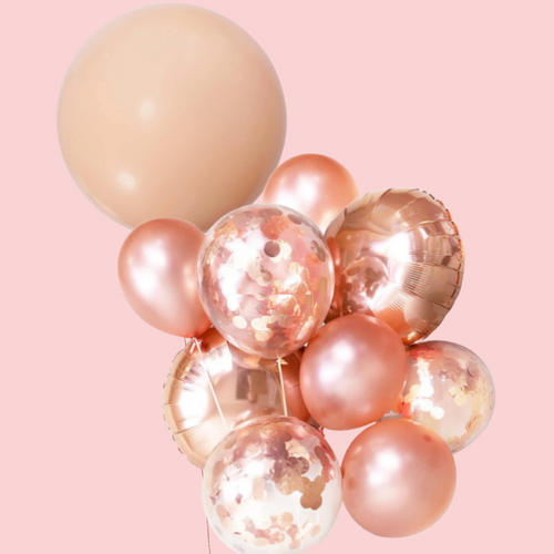 Peach and rose gold balloon bouquet