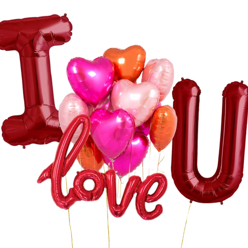 Love hearts balloon bouquet