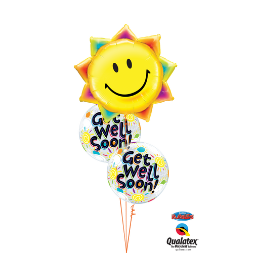 Sunny get well soon balloon bouquet