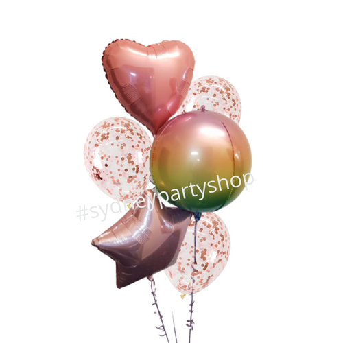 Pastel foil and orbz balloon bouquet