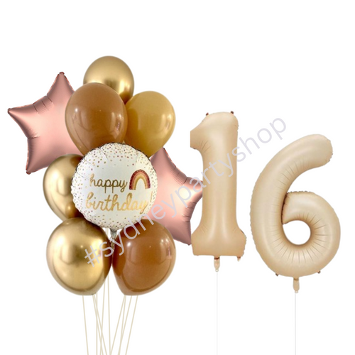 Nude Birthday Balloon Bouquet with Number 