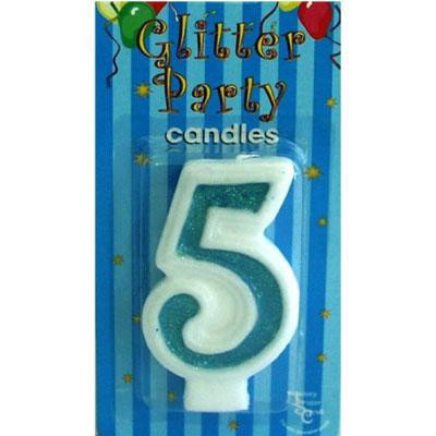 CANDLE NUMBER BLUE 5