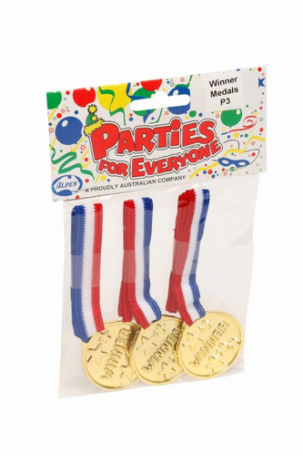 WINNER MEDALS ON CORD  PACK 3