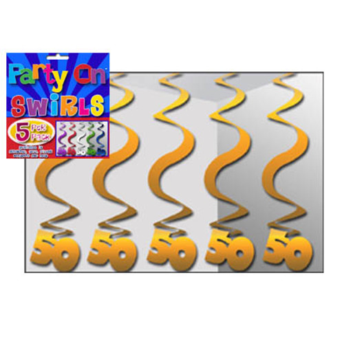PARTY SWIRLS PK 5 SILVER 50