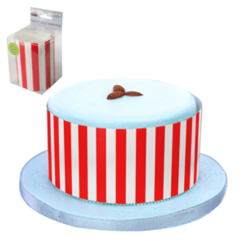 Cake Wrapper Red Stripe 100 cm