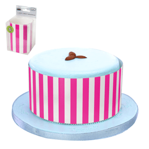 Cake Wrapper Hot Pink Stripe 100 cm