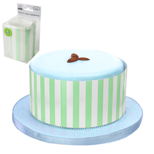Cake Wrapper Green Stripe 100 cm