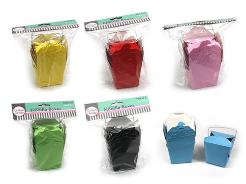 Paper Noodle Pail Box Yellow - Medium Pk5