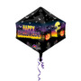 Shape Cubez Anglez Haunted Halloween Scene Foil Balloon