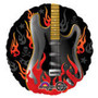 Rockstar Rock On Flaming Guitar Foil Balloon