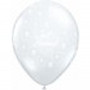 Just Married Flowers Diamond Clear small balloon