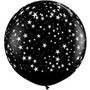 Large Small Stars Onyx 90cm Latex Balloon Inflated On Weight