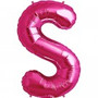 Letter S Megaloon Pink Foil 86cm Shape