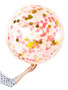 Pink Gold Confetti Jumbo 90cm Inflated On Weight
