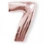 Rose Gold Number 7 Foil 86cm Shape Inflated On Weight	