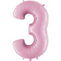 Pink Number 3 Megaloon Balloon