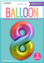 Rainbow Number 8 Eight Foil Balloon
