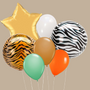 Safari Orbs and foils balloon bouquet