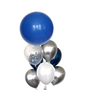 Royal blue and silver balloon bouquet