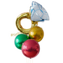 Orbz and diamond ring balloon bouquet