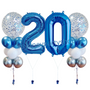 Blue cluster balloon with number bundle 