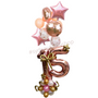 Pink and peach with numbers gift balloon bouquet