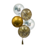 Gold and silver orbz balloon bouquet with tassel