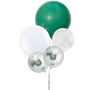 Green and Silver jumbo balloons with silver curtain