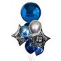 Glitzy Birthday orbz and foils balloon bouquet