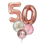 Rose gold all foils balloon bouquet with numbers