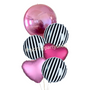 Light pink and stripes balloon bouquet