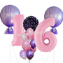 Ultimate Purple and Pink Tulle balloon bouquet set