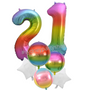 Party Rainbow birthday balloon bouquet with numbers