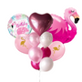 Flamingo-themed birthday balloon bouquet