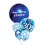 Personalized Metallic Blue balloon bouquet