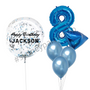 Personalized Metallic Blue & Confetti Balloon set