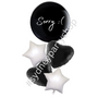 Personalized Black and White Jumbo balloon bouquet