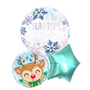 Happy Holidays Bubble & Foil balloon bouquet