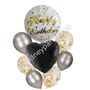 Happy Birthday Gold and Silver balloon bouquet