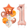 Rose gold and Orange balloon Metallic balloon bouquet