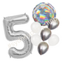 Sparkling Silver balloon with Numbers