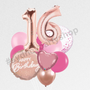 Pretty in Pink birthday balloon bouquet with numbers